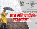 न्यालममा आज राति भारी वर्षाको सम्भावना, भोटेकोशी र सुनकोशी नदी आसपासमा सतर्क रहन अपिल_img