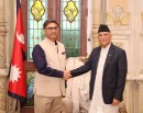 प्रधानमन्त्री ओलीसँग भारतीय विदेश सचिव मिस्रीको शिष्टाचार भेट_img