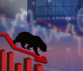 सेयर बजारमा सामान्य गिरावट, साढे ४ अर्बको कारोबार