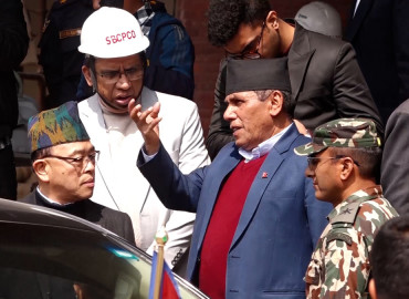 राष्ट्रिय सभा अध्यक्ष दाहालद्वारा निर्माणाधीन संसद् भवनको अवलोकन