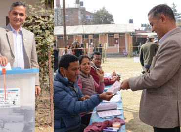 गृहमन्त्री अर्यालले गरे मतदान