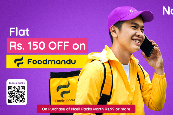 एनसेल, फुडमाण्डुले ल्यायो खानाका परिकारमा रु. १५० को छुट अफर