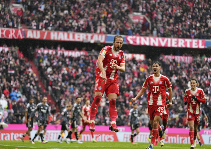 फ्रान्कफर्टमाथि बायर्न म्युनिखको जित, केनको दुई गोल