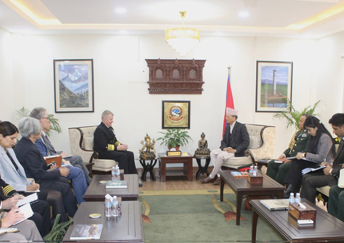 परराष्ट्रमन्त्री शर्मासँग अमेरिकी इन्डो–प्यासिफिक कमाण्ड प्रमुखबाट शिष्टाचार भेट