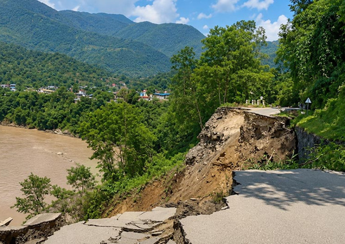 कृष्णभीर सडक अवरुद्ध भएपछि सवारी सञ्चालनका लागि नयाँ व्यवस्था