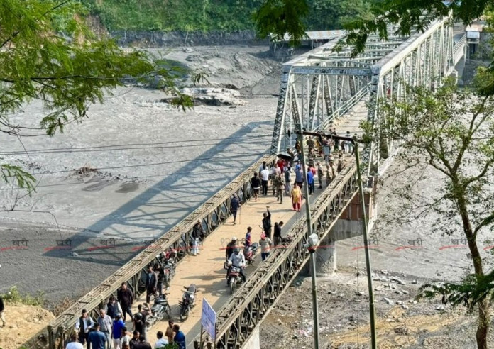 बूढीगण्डकीले बगाएको आरुघाट पुलमा जोडियो बेलिब्रिज