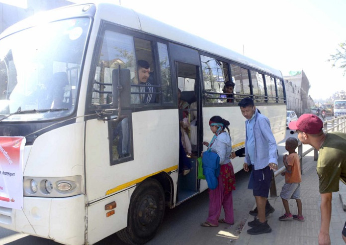 काठमाण्डौ उपत्यकामा सशस्त्र प्रहरी बलको नि:शुल्क बस सेवा सञ्चालन