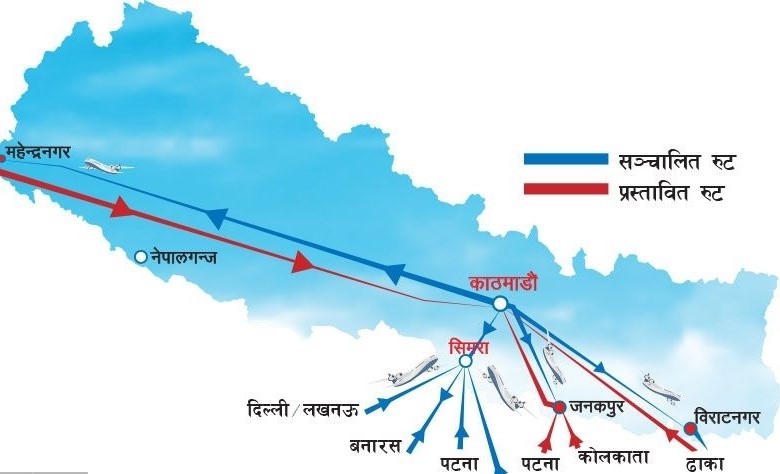 भारतले नयाँ हवाई रुट थप्न मानेन