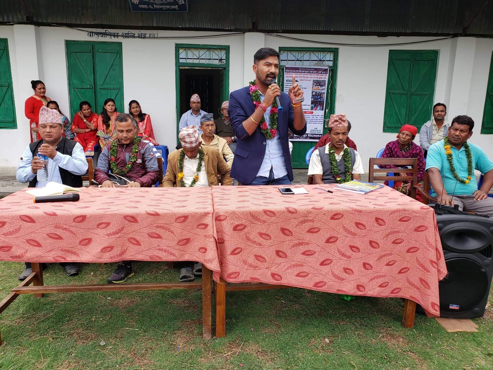 अंग्रेजी शिक्षकको तलबको लागि मासिक दश हजार सहयोग गर्ने वडा अध्यक्ष श्रेष्ठको घोषणा