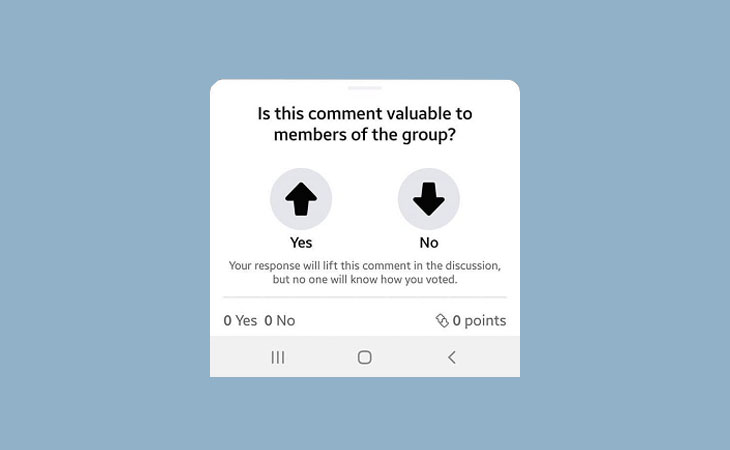 अब फेसबुक ग्रुपमा देखिने कमेन्ट सान्दर्भिक छ वा छैन भनेर भोट गर्न मिल्ने