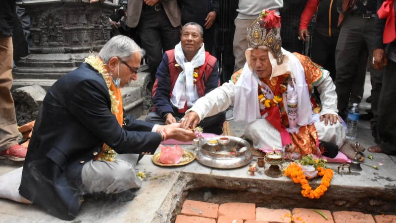 काठमाडौंमा सेतो मच्छिन्द्रनाथ मन्दिरको पुन:स्थापना कार्य सुरु