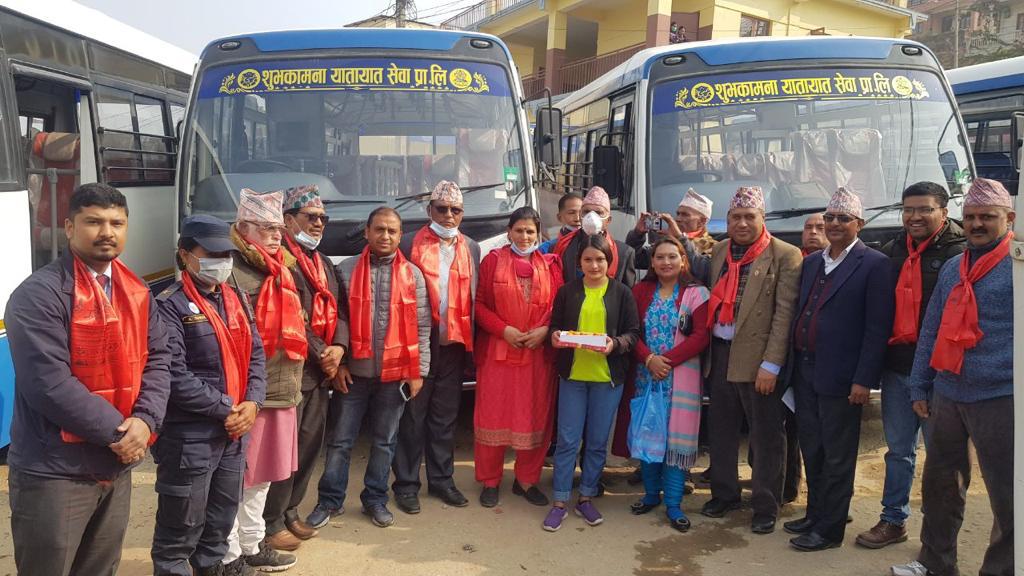 शुभकामना यातायातले थप ४ टाटा बसबाट उपत्यकामा सेवा प्रदान गर्दै