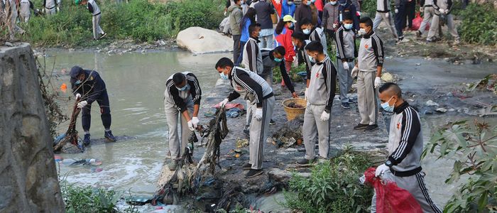 नयाँ वर्षको दिन  पारेर विष्णुमती नदी सफाई अभियान सञ्चालन