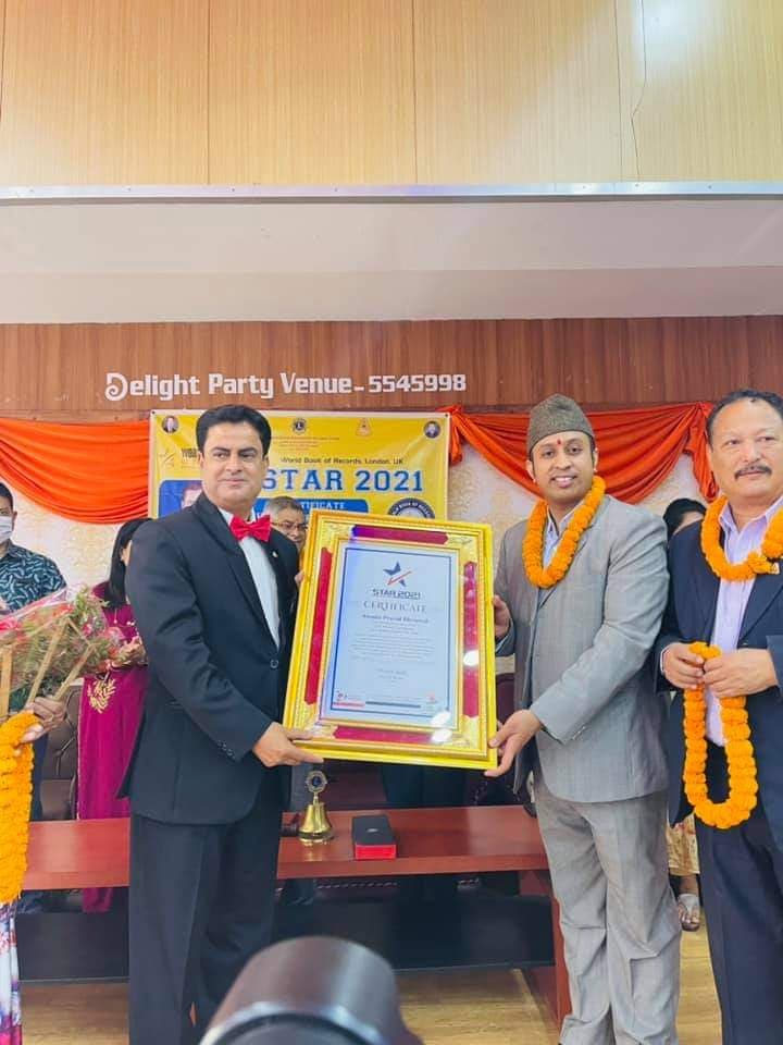 Mr. Ananta Prasad Bhetuwal gets Felicitated with Star 2021 by World Book of Records – London