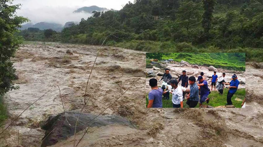 लमजुङको  दोर्दी खोलामा आएको बाढीले  १५ घर बगायो