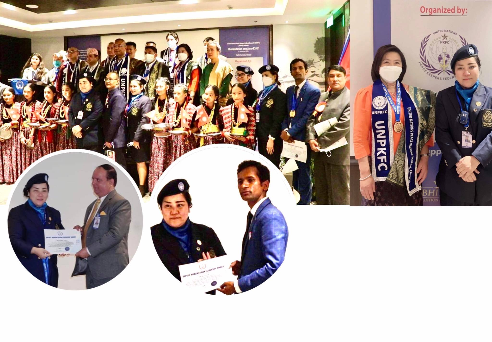 Distinguished personalities from different countries including Nepal honored with UNPKFC Humanitarian Award