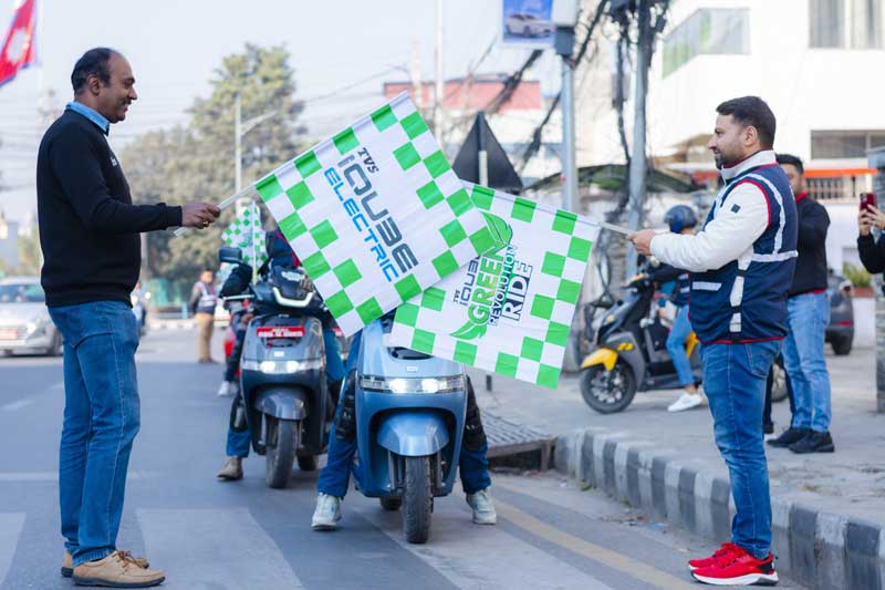 टीभीएस आईक्युबको ग्रिन रेभोलुसन राइड सम्पन्न, ४ महिनामा गुड्यो १ लाख किलोमिटर