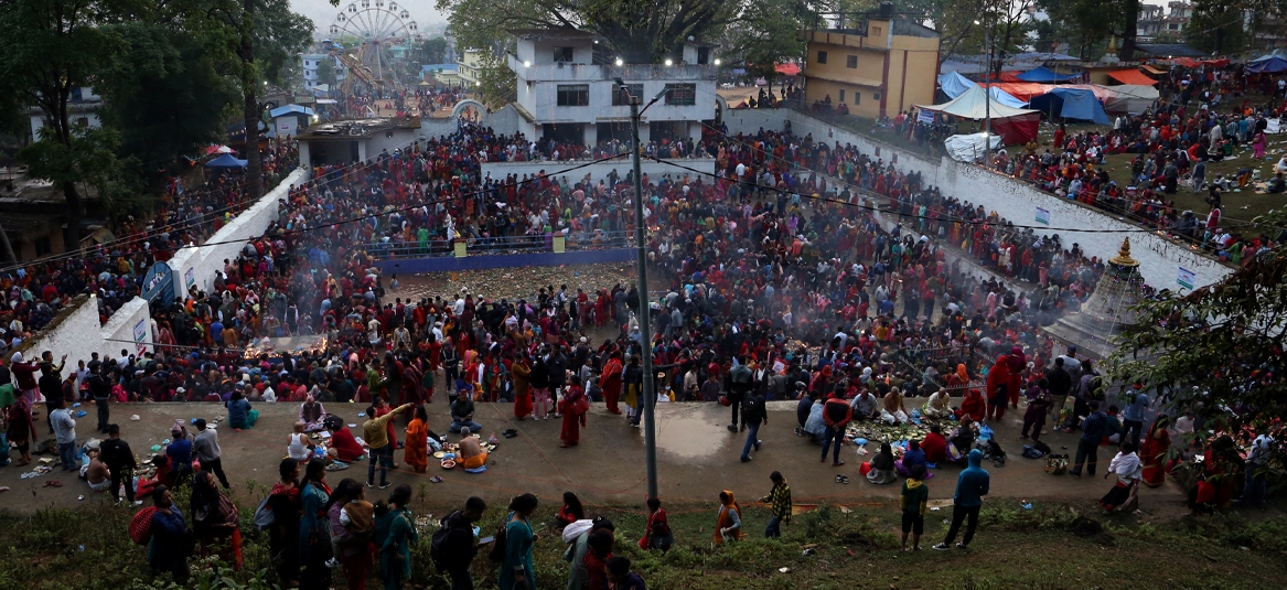 मातातीर्थमा स्नान गर्नेको घुइँचो