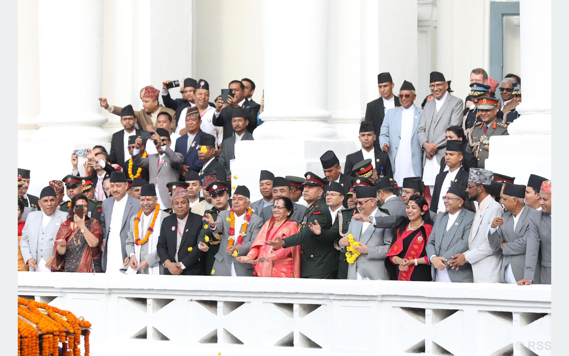 राष्ट्रपति पौडेलद्वारा इन्द्रजात्रा अवलोकन (तस्बिरहरू)