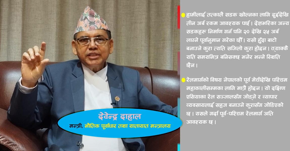 बाढी, पहिरोबाट भत्किएका अधिकांश सडकहरू दसैँअघि नै खुल्नेछन् : मन्त्री दाहाल (अन्तर्वार्ता)