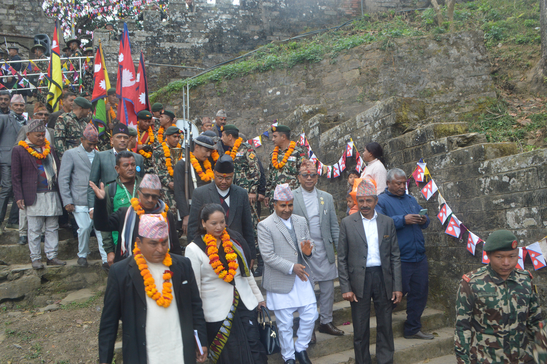 गोरखाबाट एकीकरण पदयात्रामा निस्कियो नेपाली सेनाको टोली