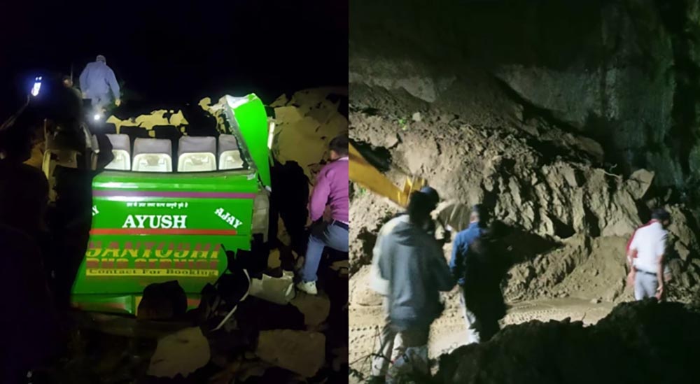 भारतको हिमाचलमा यात्रुबाहक बस पहिरोमा परेर १५ जनाको मृत्यु