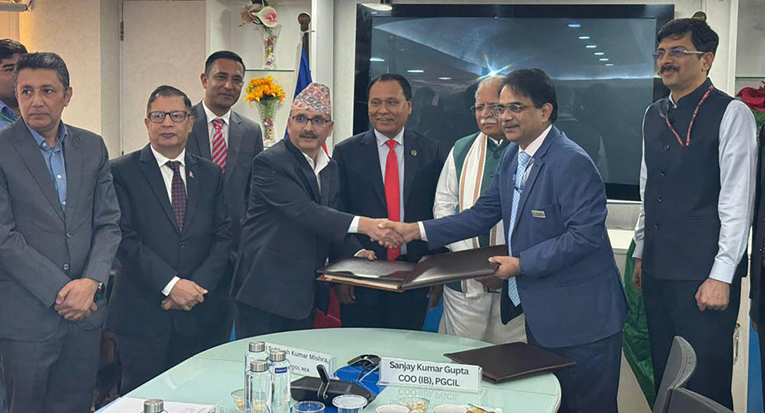 इनरुवा–पूर्णिया र लम्की–बरेली अन्तरदेशीय प्रसारण लाइन निर्माण गर्ने सम्झौतामा हस्ताक्षर