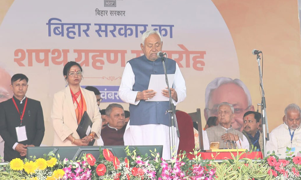 नितिश कुमार १०औं पटक बने बिहारको मुख्यमन्त्री