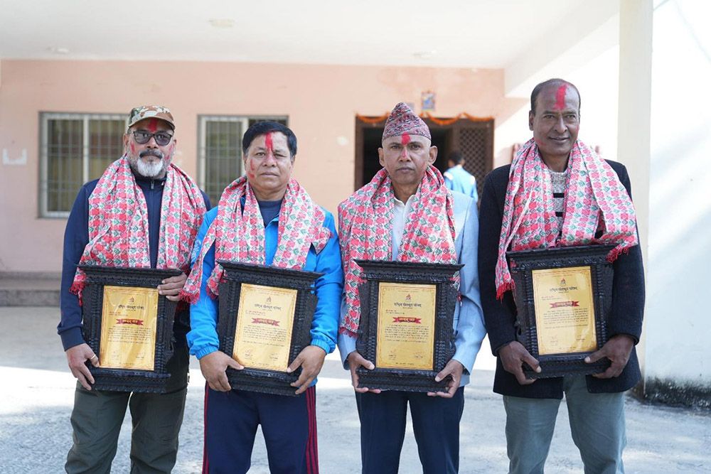 विभिन्न खेलका चार जना प्रशिक्षकको बिदाई