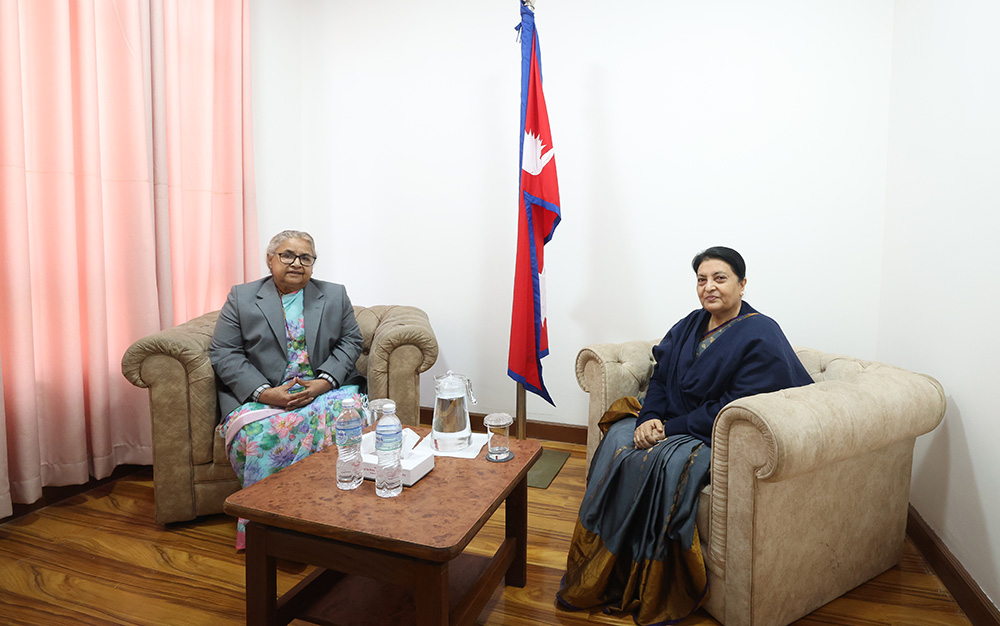 प्रधानमन्त्री कार्की र पूर्वराष्ट्रपति भण्डारीबीच भेटवार्ता