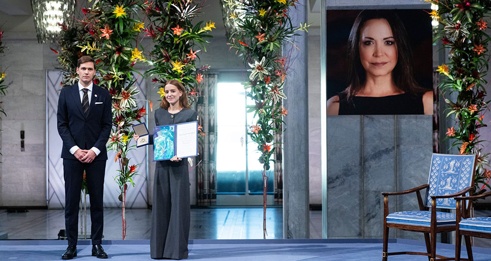 माचाडो अनुपस्थित भएपछि छोरीले बुझिन् नोबेल शान्ति पुरस्कार