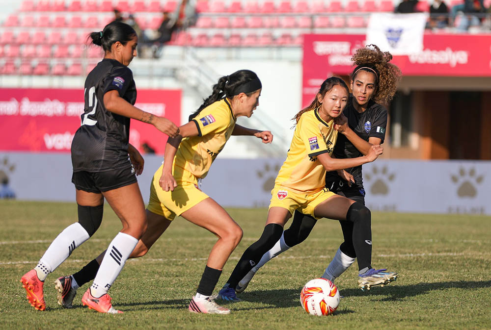 साफ महिला क्लब च्याम्पियनसिप: कराची सिटी र ट्रान्सपोर्ट युनाइटेडबीचको खेल बराबरीमा